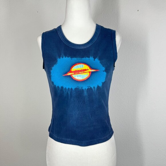 UNIF Saturn Tank Top Size Small Blue Ribbed Muscle T Shirt - Picture 1 of 9